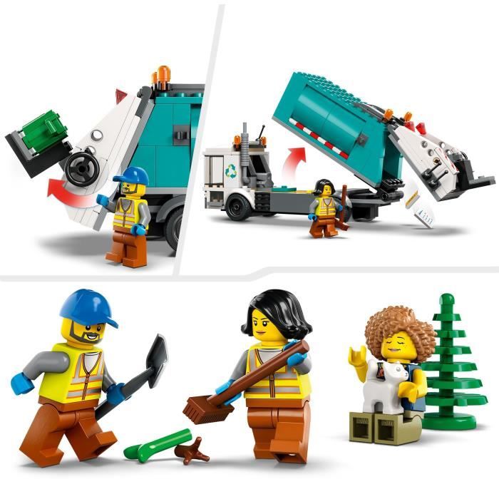 LEGO City 60386 Le Camion de Recyclage, Jouet Camion-Poubelle, Jeu Éducatif Enfants 5 Ans
