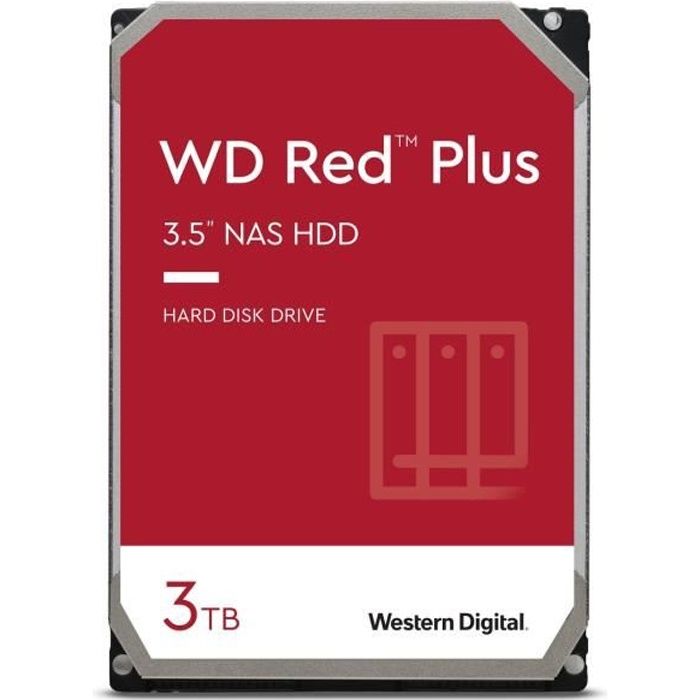 WD Red™ Plus - Disque dur Interne NAS - 3To - 5400 tr/min - 3.5 (WD30EFZX)