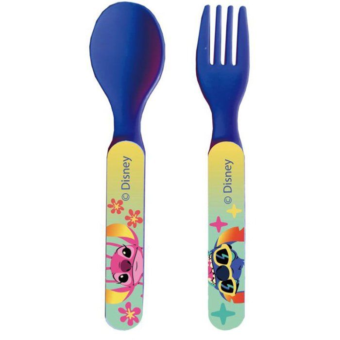 Image secondaire de Ensemble de Vaisselle Lilo & Stitch - 2 Verres, Assiettes et Couverts