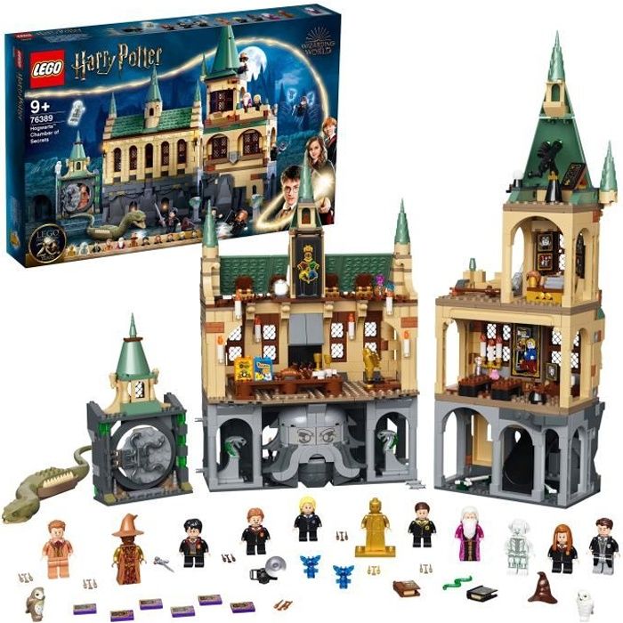 LEGO 76389 Harry Potter? La Chambre des Secrets de Poudlard Jouet Ch?teau avec Grande Salle + Figurine Edition 20eme Anniversaire