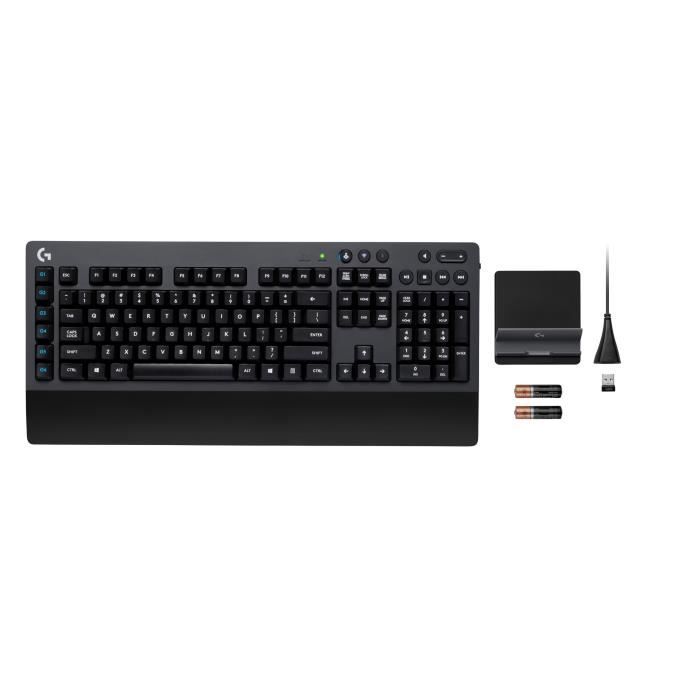 LOGITECH - Clavier gaming mécanique sans fil - AZERTY - Noir