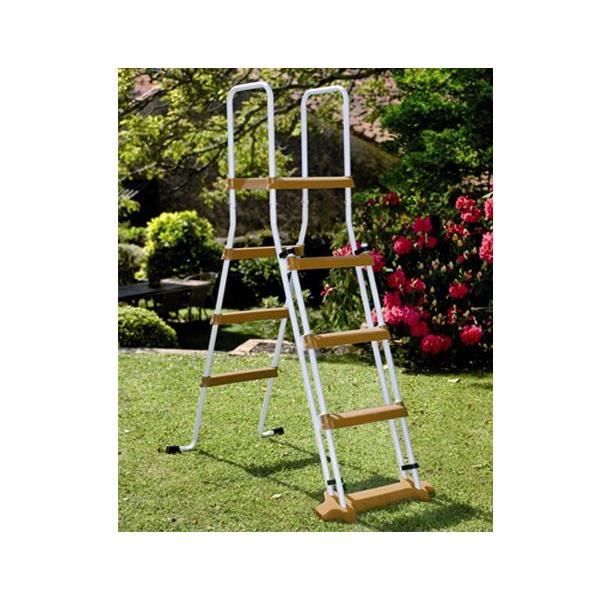 Image secondaire de Kit Piscine Hors Sol Acier Ronde Imitation Bois Ø480 x H132 cm avec Filtre et Échelle