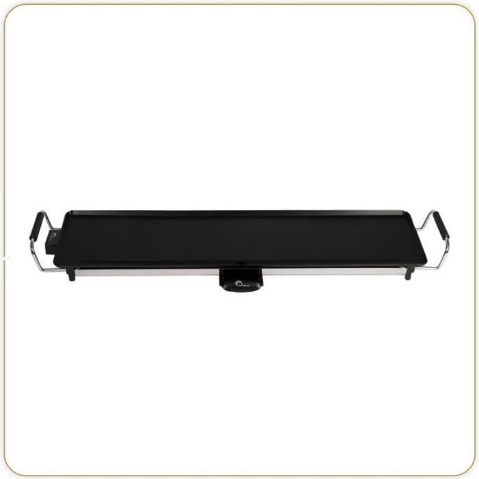 LITTLE BALANCE 8239 Happy Plancha 90, Plancha elettrica 8-10 persone, Piastra antiaderente XXL, All food, 2000W, Nero / Acciaio inossidabile