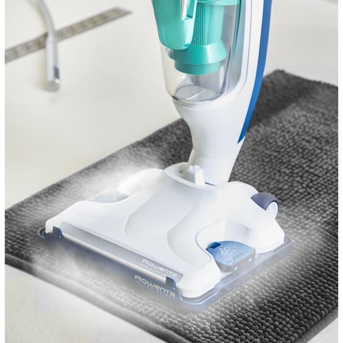 ROWENTA Clean&Steam Revolution Nettoyeur vapeur - Aspire, nettoie en meme temps - Elimine 99,9% des bactéries RY7757WH