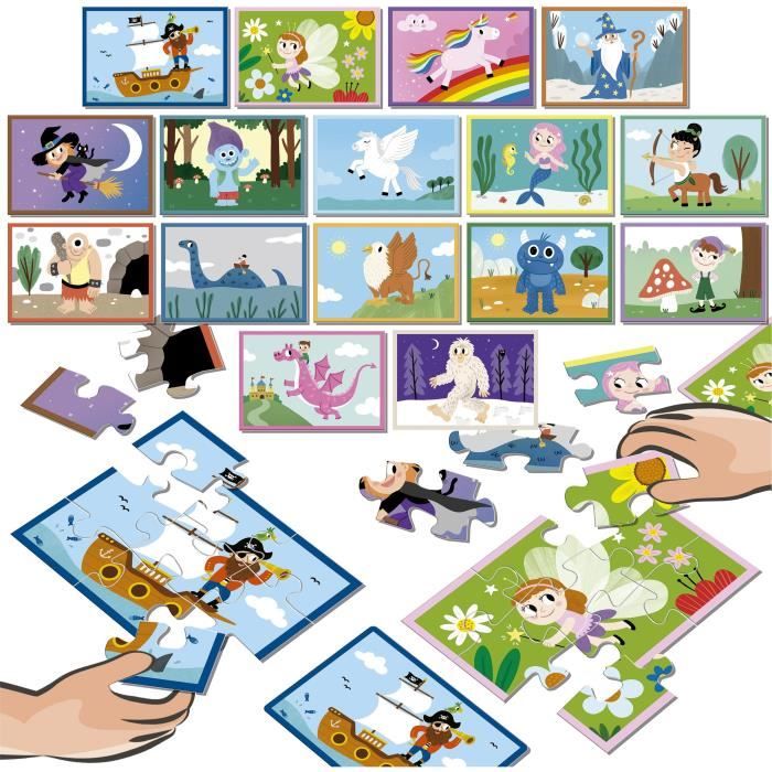 Image secondaire de Puzzle - EDUCA - Battle Jr Fantasy - 16 puzzles - Theme fantastique - Pour enfants a partir de 4 ans