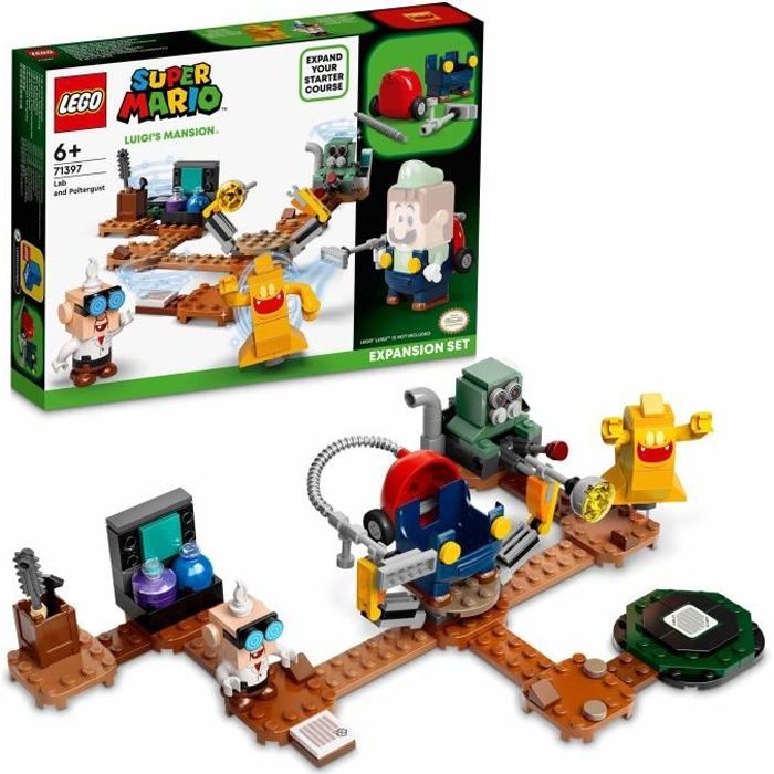 LEGO 71397 Super Mario Set d'Extension Labo et Ectoblast de Luigi's Mansion, Jeu de Construction pour Enfants +6 Ans