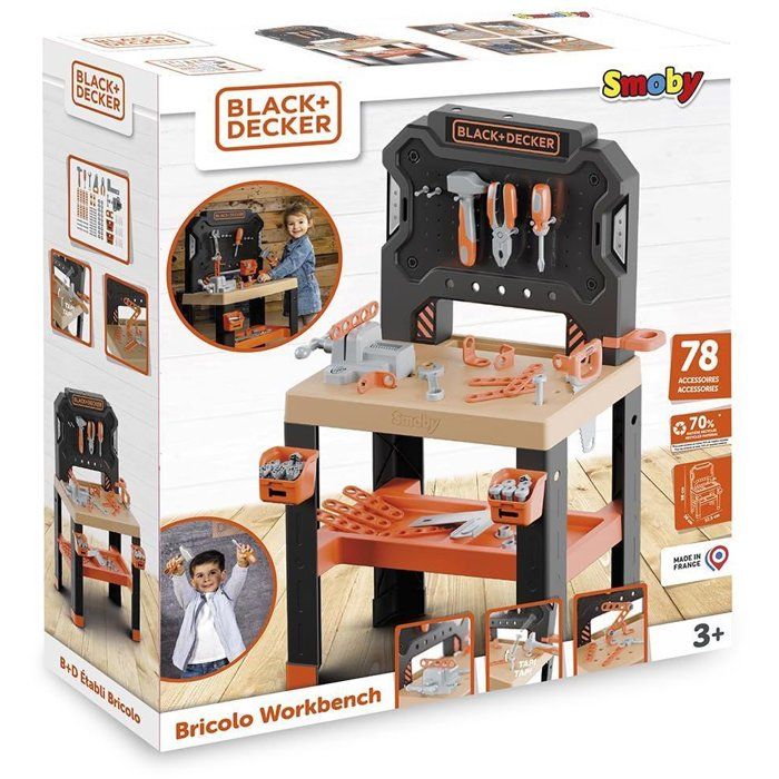 Image secondaire de Établi Bricolo Black+Decker avec 78 Accessoires pour Petits Bricoleurs