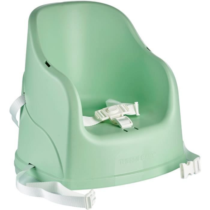 Rehausseur de chaise THERMOBABY Tudi - de 6 a 36 mois - Harnais de sécurité 3 points - Vert céladon