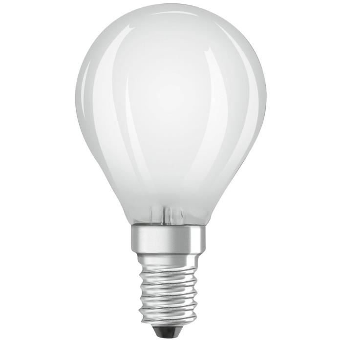 Ampoule LED ronde en verre 4 W culot E14 Blanc chaud, mat - lot de 3