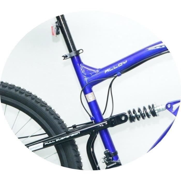 MERCIER Vélo VTT Tout suspendu - cadre alu - freins disques-  21vitesses Shimano- 26 - Homme - bleu