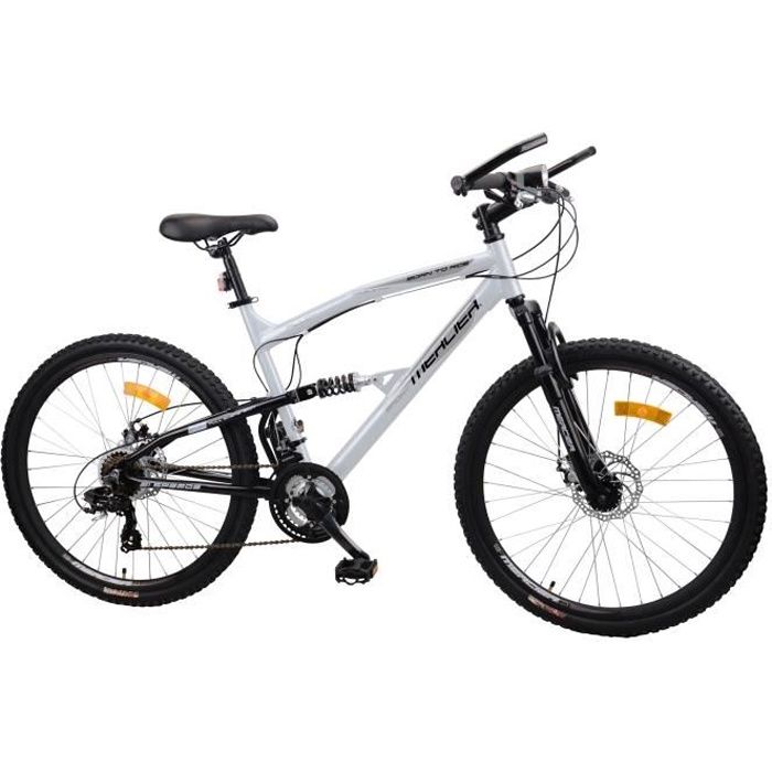 MERCIER Vélo VTT tout suspendu- cadre alu-21vitesses Shimano- 26 - Homme - Gris