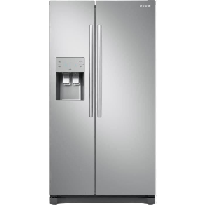 SAMSUNG RS50N3403SA - Réfrigérateur américain - 501 L (357 + 144 L) - Froid ventilé multiflow - L 91,2 x H 178,9 cm - Inox