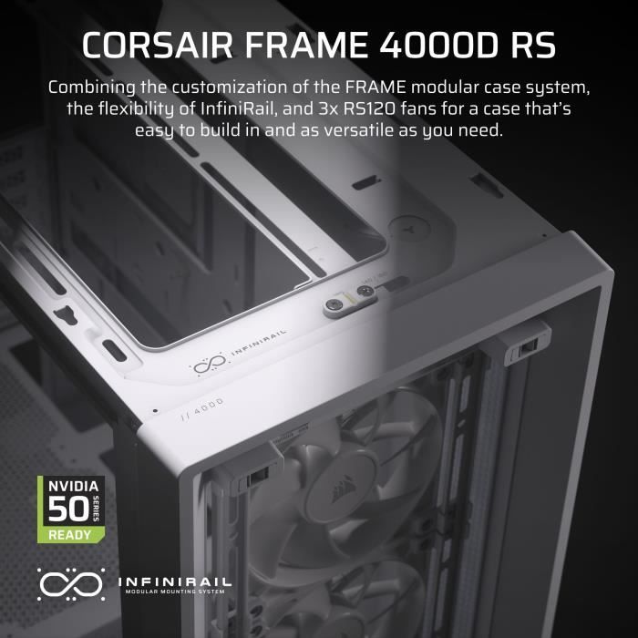 Image secondaire de Boîtier PC - CORSAIR - FRAME 4000D RS - Moyen-tour - Blanc - CC-9011313-WW