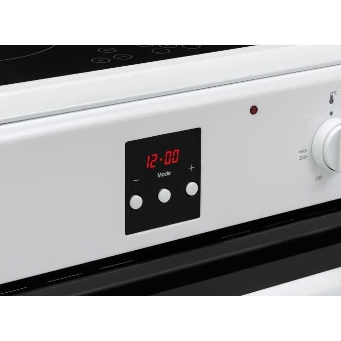 CONTINENTAL EDISON - Cuisiniere induction 3 zones - four multifonction catalyse 65L - programmateur digital - BLANC