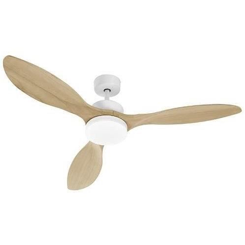 Oklahoma White & Wood - ventola del soffitto Ø137 cm 100w + illuminazione a LED