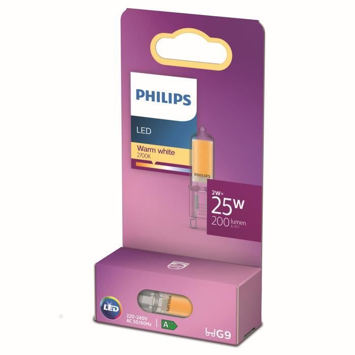 Philips Ampoule LED Equivalent 25W G9 Blanc chaud Non Dimmable