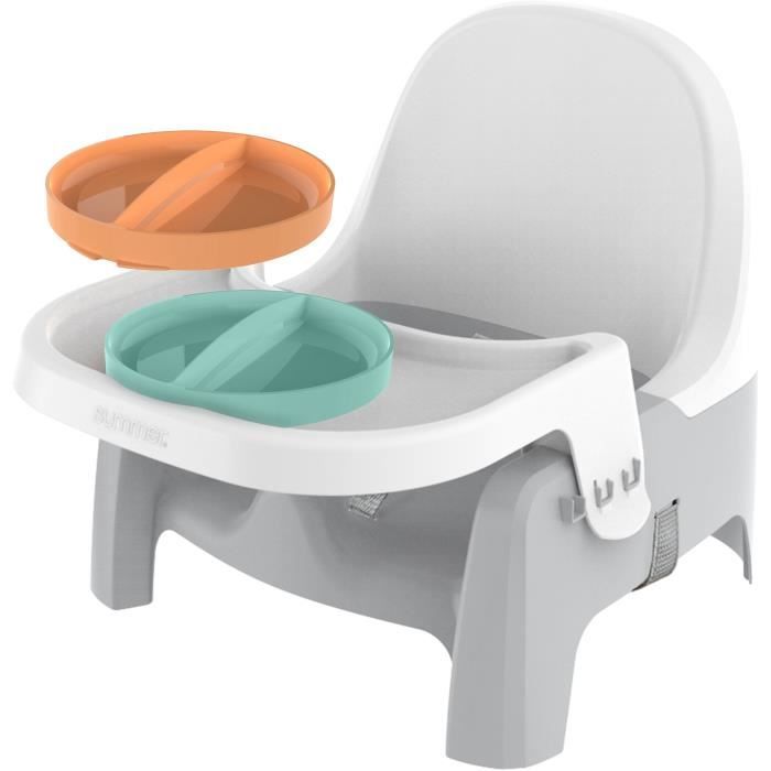 Siege d'apprentissage repas - INGENUITY - Assiette Twist & Dine - Réhausseur - Enfants de 6 mois a 3 ans - Orange et bleu