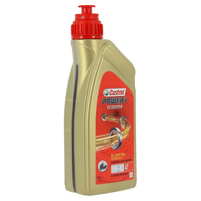 CASTROL Huile-Additif Power 1 Scooter 4T - Synthetique / 5W40 / 1L