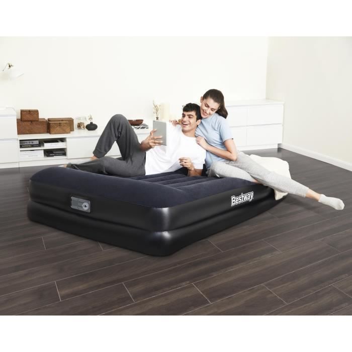 BESTWAY Lit gonflable matelas - 2 places - 203 x 152 x 46 cm - Avec pompe éléctrique intégrée