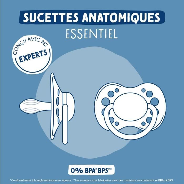 Image secondaire de Duo sucettes anatomiques - DODIE - EDL A99 - 0/6 mois - Loutre