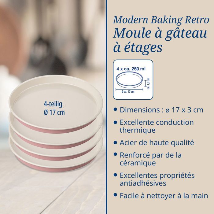 Image secondaire de Set de 2 moules à manqué et moules pour layer cake - DR OETKER - Rétro - 18 et 20 cm