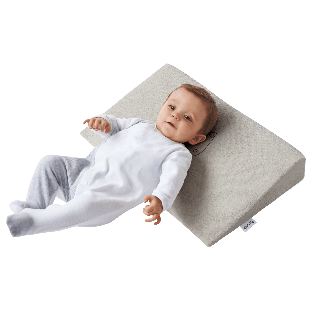 TINÉO - Plan incliné 15° P'tit Loup, Pour Lit 60x120cm, Déhoussable, Fabriqué En France, 35x55cm, 0-2 ans