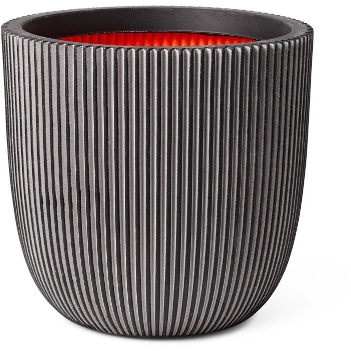 Vaso da fiori a sfera - CAPI EUROPE - GROOVE NL - 43 x 41 cm - Antracite