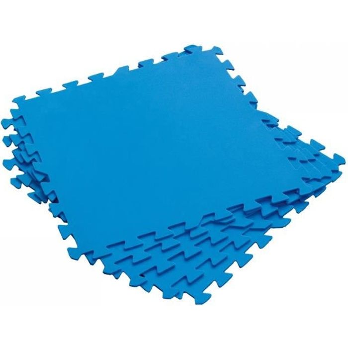 BESTWAY Lot de 9 Dalles de protection de sol en mousse bleu 50 x 50 cm ép 4mm (tapis de sol pour piscine hors sol ou spa gonflable)