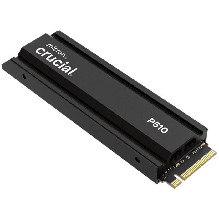 CRUCIAL - P510 - SSD interne - 1 To - PCIe Gen4 NVMe M.2 - Avec dissipateur - Vitesse lecture jusqu'à 1100 Mo/s - CT1000P510SSD5