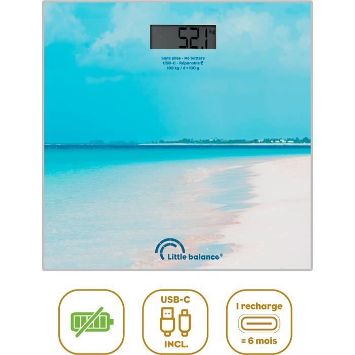 Bilancia da bagno - LITTLE BALANCE - USB-C - Caraibi