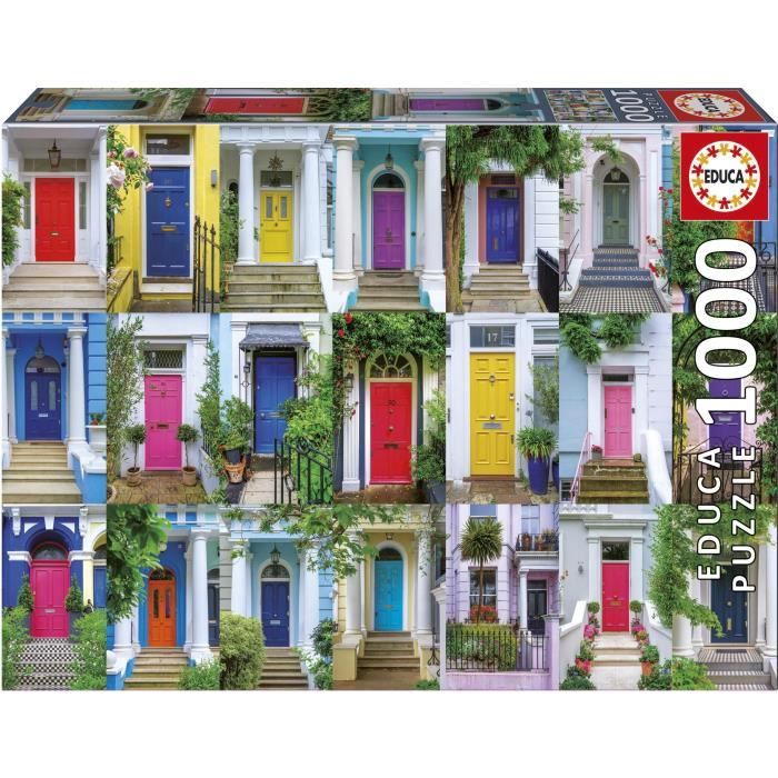 Puzzle - EDUCA - Portes de Notting Hill - 1000 pieces - Theme Architecture - 68 x 48 cm
