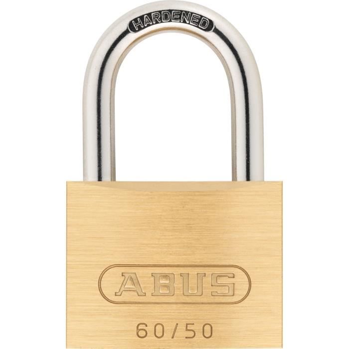 Lucchetto in ottone massiccio - ABUS - 60/50 - Arco in acciaio cementato - Doppia chiusura - 2 chiavi