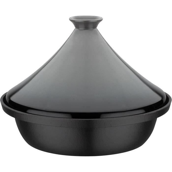 Tajine in ghisa massiccia - GSW - 30 x 22 cm - Coperchio in ceramica - Induzione - Grigio