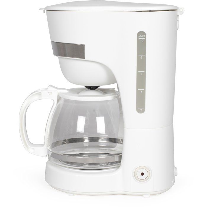 Cafetière Électrique LIVOO DOD200W - 1,25 L pour 10 à 12 Tasses - Design Blanc