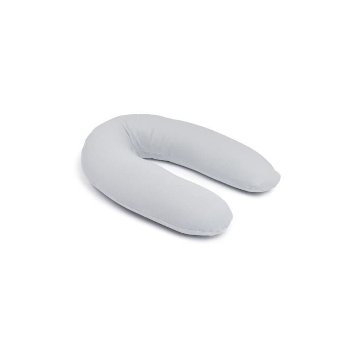 doomoo Twisty Cuscino per Gravidanza e Allattamento 2 in 1 - Ultra Comfort - Imbottitura con microsfere ultrafini, Grigio
