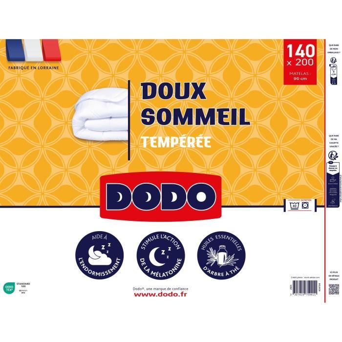 Image secondaire de DODO - Couette tempérée 300 g/m² - DOUX SOMMEIL - 140 x 200 cm - Blanc