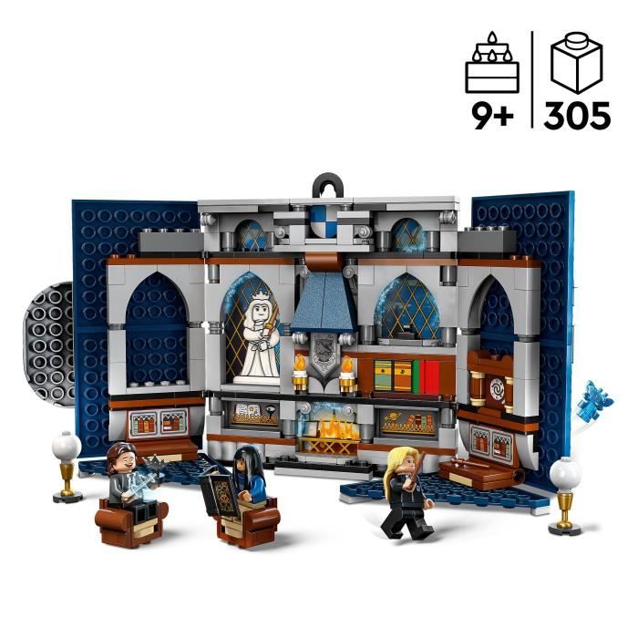 LEGO Harry Potter 76411 Le Blason de la Maison Serdaigle, Jouet avec 3 Figurines et Décoration Poudlard