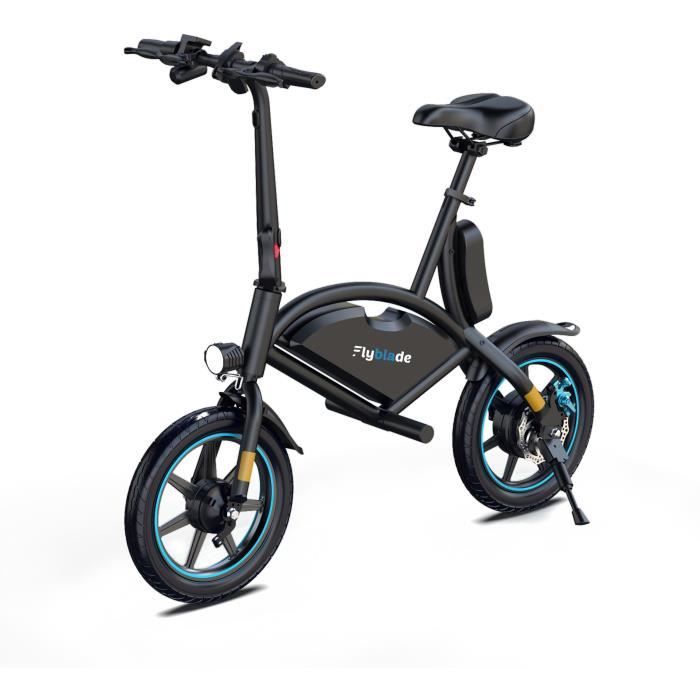 Bicicleta el�ctrica de equilibrio - FLYBLADE - 350 W - M�x. 25 km/h - 14 - Bluetooth - Plegable - Soporte para tel�fono - Negra