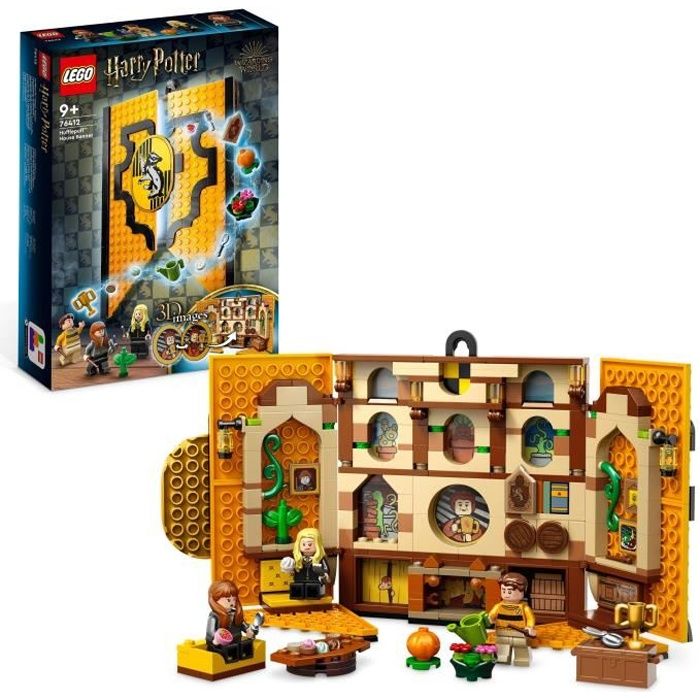 LEGO Harry Potter 76412 Le Blason de la Maison Poufsouffle, Jouet avec Figurines, Déco Château Poudlard