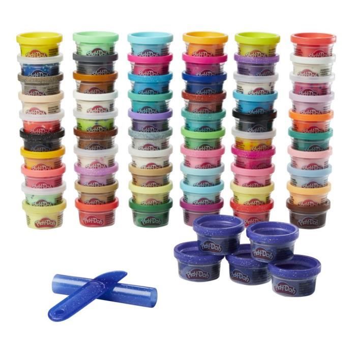 Play-Doh Coffret 65 ans, pack 65 pots de 28 grammes de pâte a modeler aux couleurs assorties pour enfants, des 3 ans