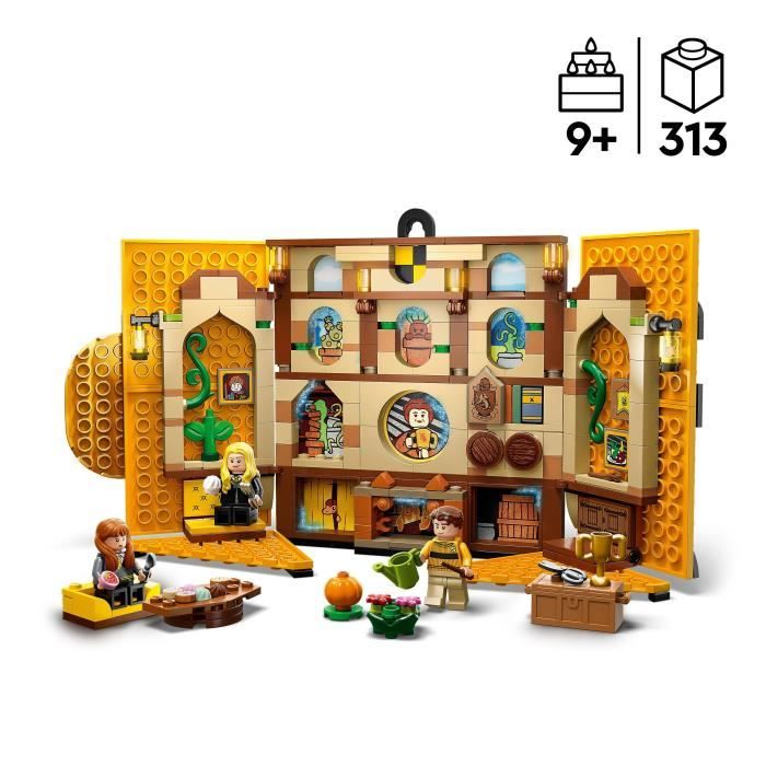 LEGO Harry Potter 76412 Le Blason de la Maison Poufsouffle, Jouet avec Figurines, Déco Château Poudlard