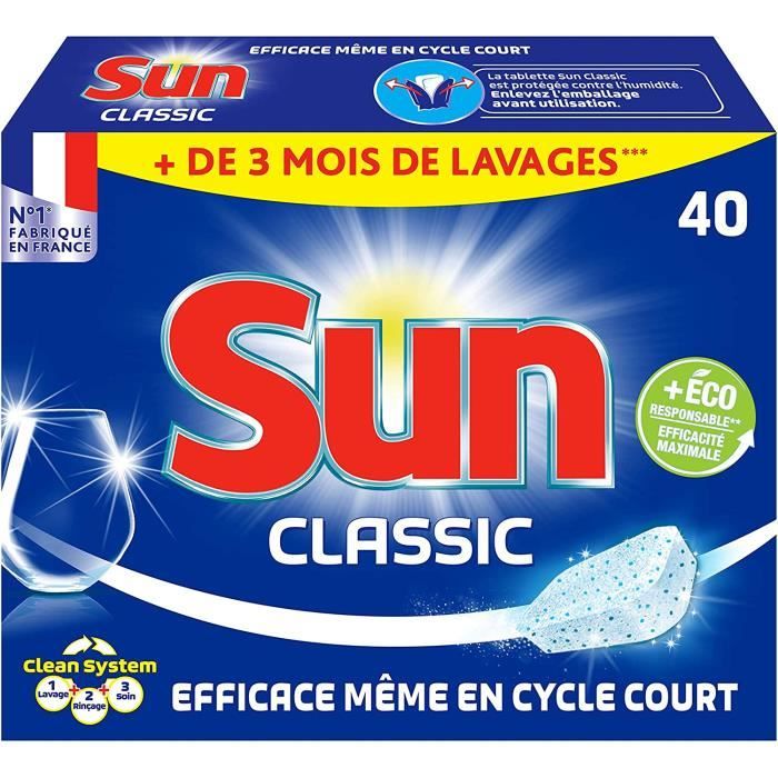 Lot de 7 SUN Tablettes Lave-Vaisselle Classique (7x40 Lavages - 280 Lavages)