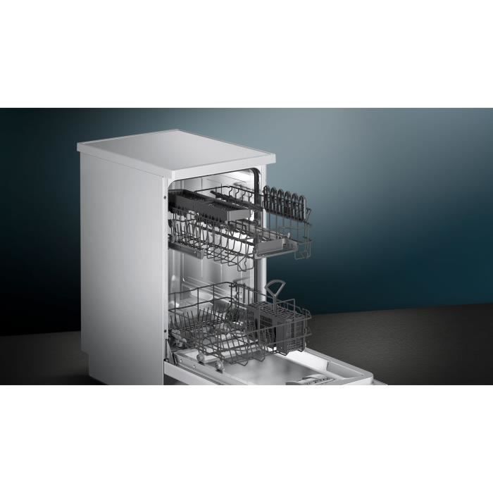 Lave-vaisselle pose libre SIEMENS SR23HW48KE iQ300 - 9 couverts - Induction - L45cm - Home Connect - 46dB - Blanc