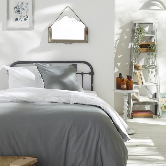 Copripiumino - TODAY - CHARME - cotone 57 fili - Grigio chiaro x Dune Constance - 260 x 240 cm
