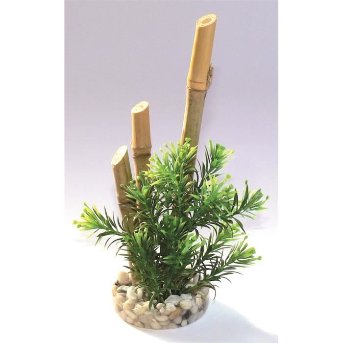 SYDECO Bambou plantes - Décoration bambou plantes + support pour Aquarium