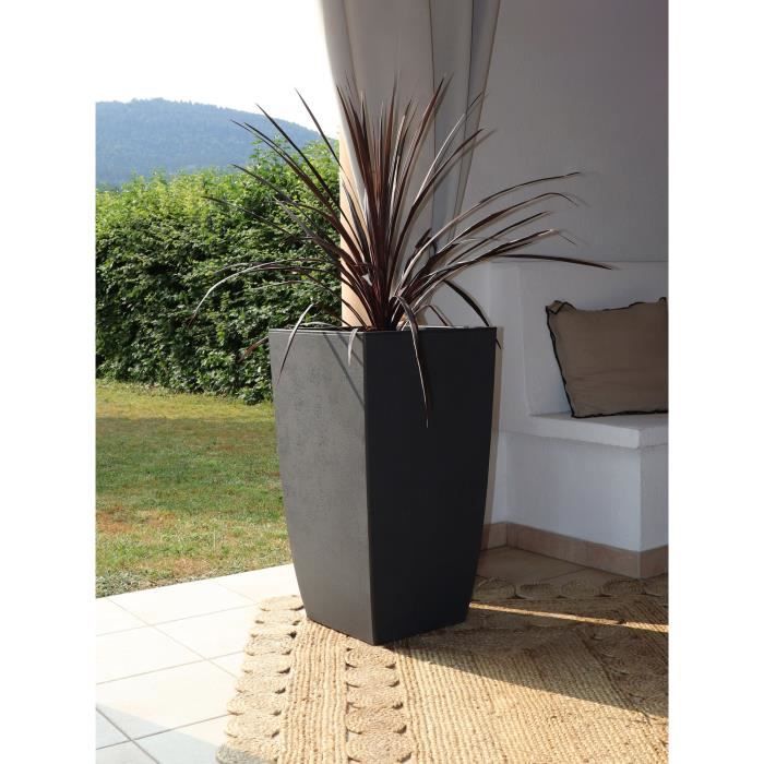 Image secondaire de Pot de Fleurs Carré Haut Diva Basalt - 42 L - Gris Anthracite