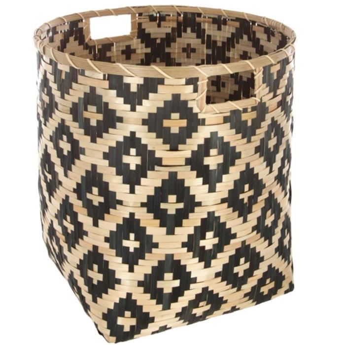 Set de 3 paniers en bambou - Bicolore