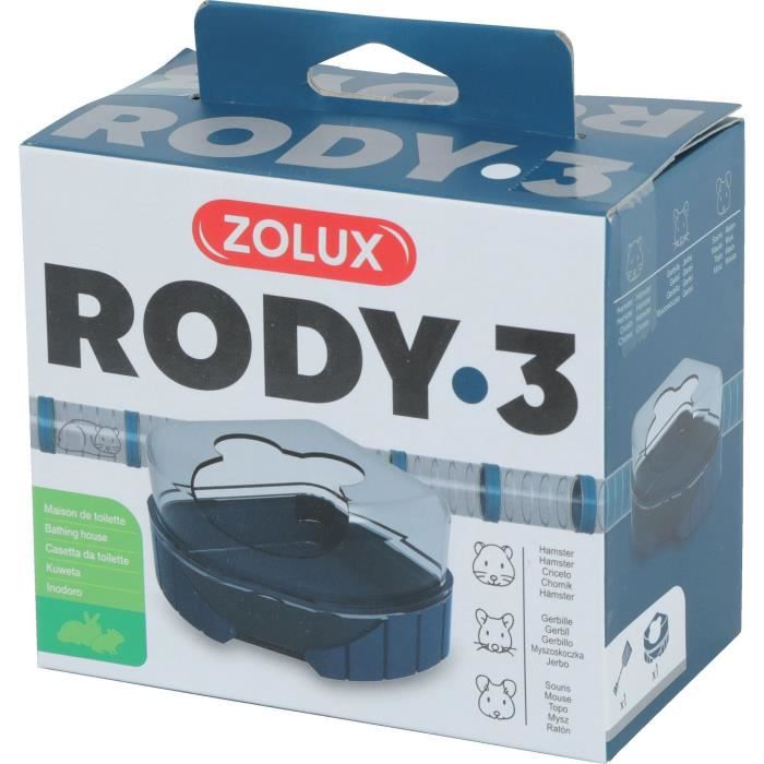 Image secondaire de Maison de toilette pour cages Rody3 - ZOLUX - Rodylounge - Pour petits rongeur - Bleu