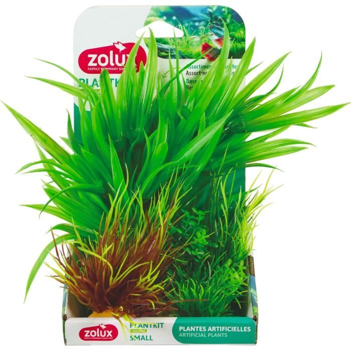 Plantes artificielles pour aquarium - ZOLUX - Plantkit - Taille S - Lot de 3
