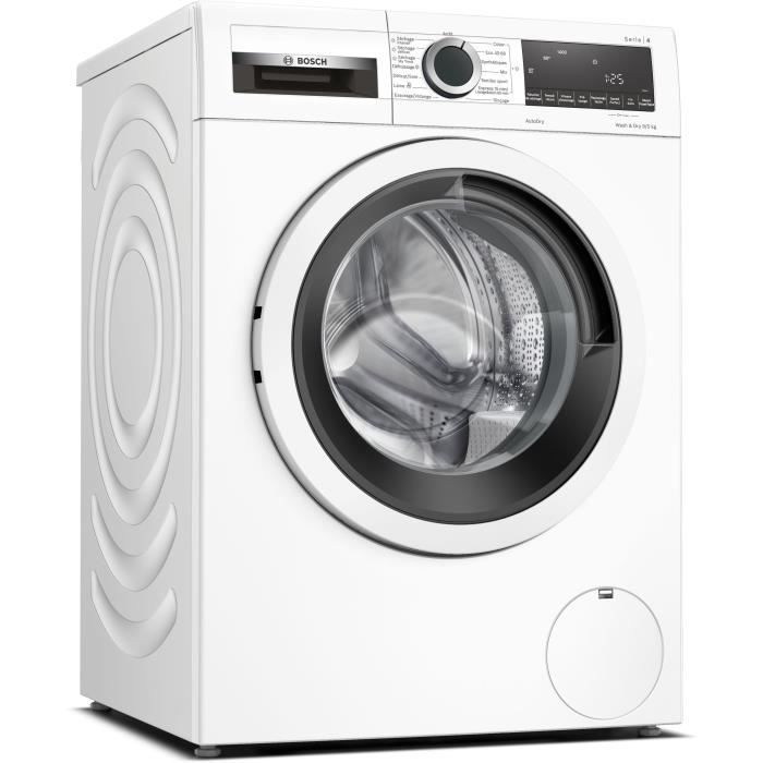 Lave-linge séchant BOSCH WNA144V0FR SER4 - 9 kg - Induction - L60cm - 1400 trs/min - Blanc